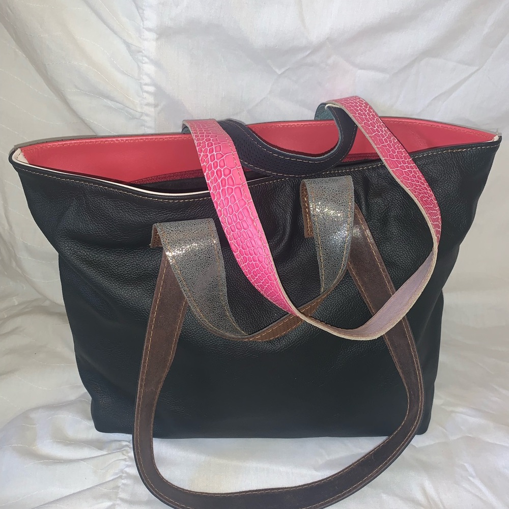Elegant Black and Pink Tote Bag